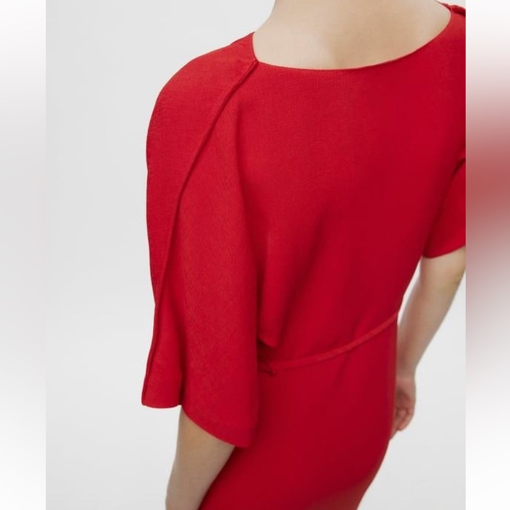 ZARA LONG BELTED DRESS - Picture 9 of 10